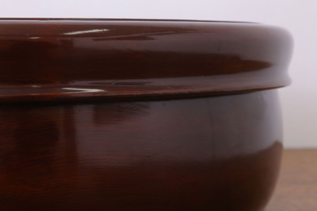 アンティーク雑貨　和製アンティーク　古い欅材製の刳り貫き茶櫃(小物入れ)(3)
