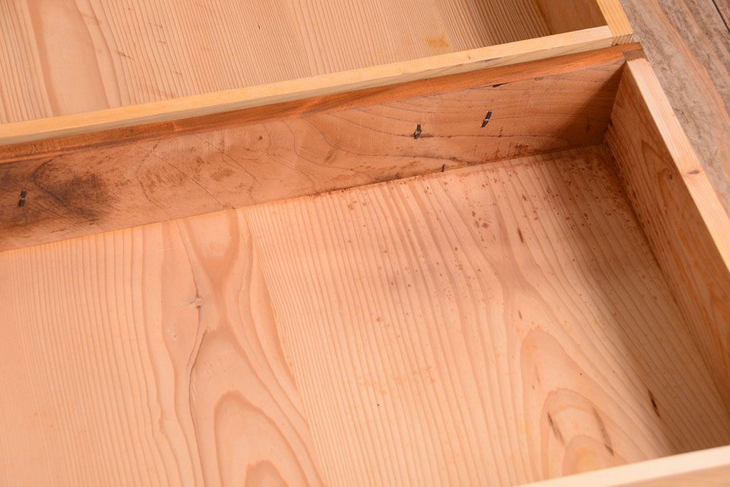 アンティーク家具　大正～昭和　前面欅材　脚付き!和箪笥ローボード(1)