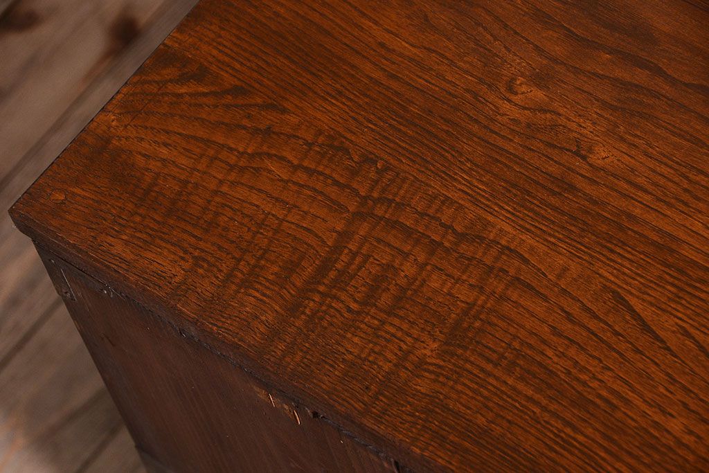 アンティーク家具　大正～昭和　前面欅材　脚付き!和箪笥ローボード(1)