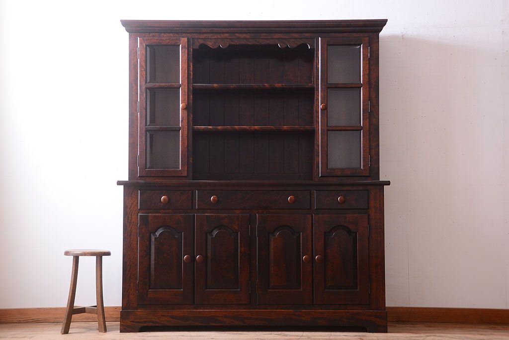 中古　美品　松本民芸家具　F型食器棚(カップボード)(定価73万6千円)