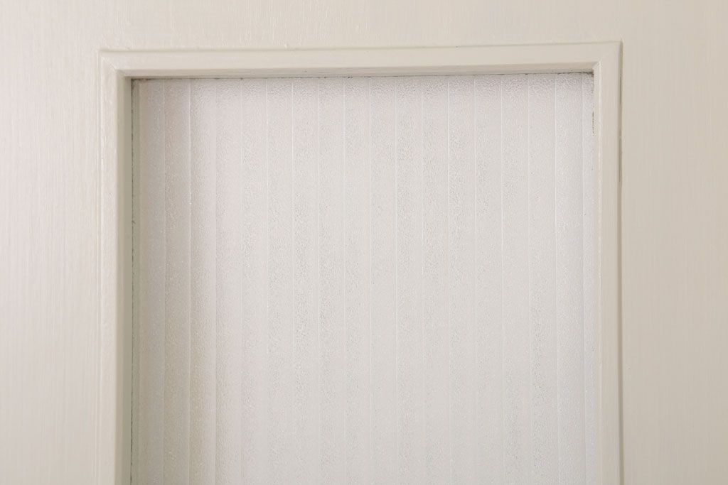 ガラスのドアノブ!銀モールガラス入りのレトロなアンティークドア(2)