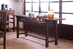 アンティーク家具　アンティーク　シンプルな横長テーブル(作業台)(2)