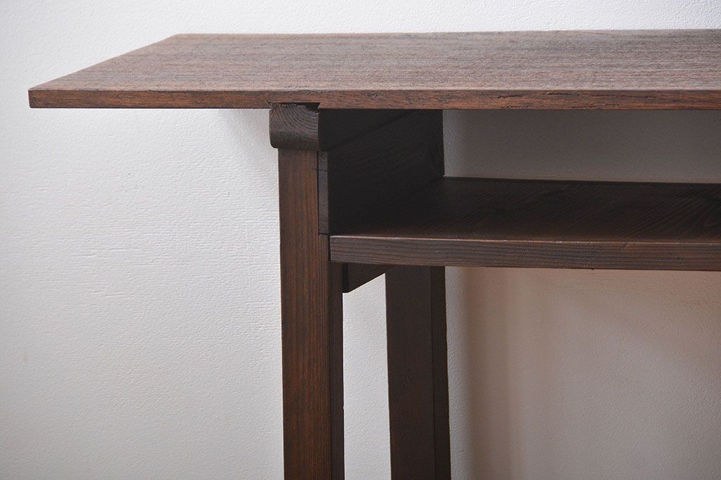 アンティーク家具　アンティーク　シンプルな横長テーブル(作業台)(2)