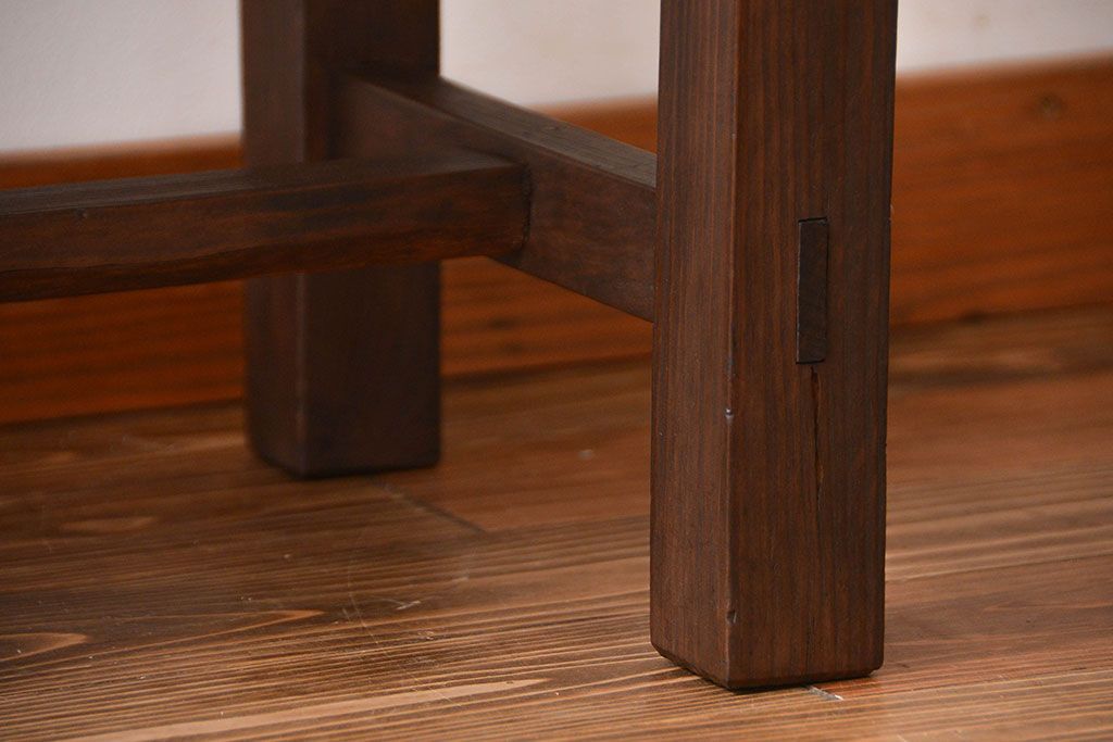 アンティーク家具　アンティーク　シンプルな横長テーブル(作業台)(2)