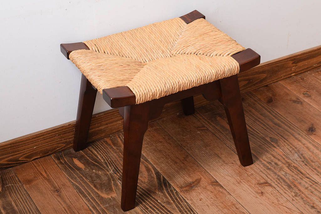 中古美品　松本民芸家具　#514型　ラッシスツール　柳宗悦氏デザイン(定価60900円)