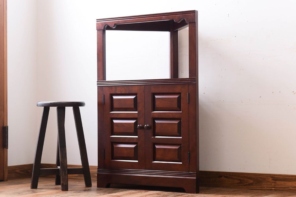 中古美品　松本民芸家具　隅棚I(定価約15万5千円)(1)