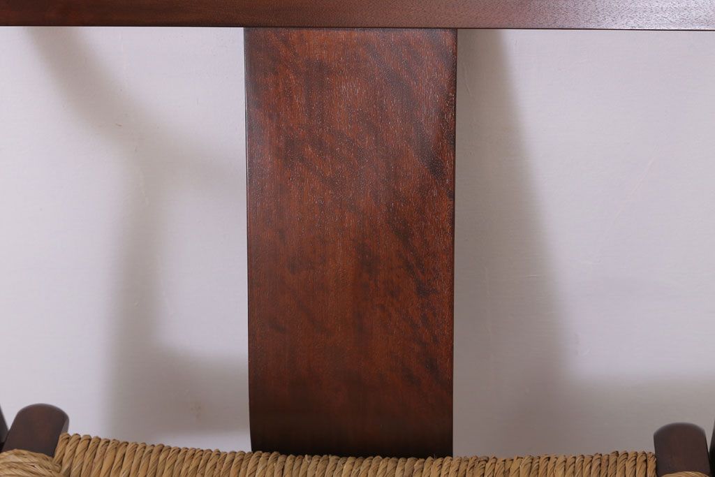 中古美品　松本民芸家具　77型　曲肘　ラッシ座面アームチェア(定価約18万円)(2)