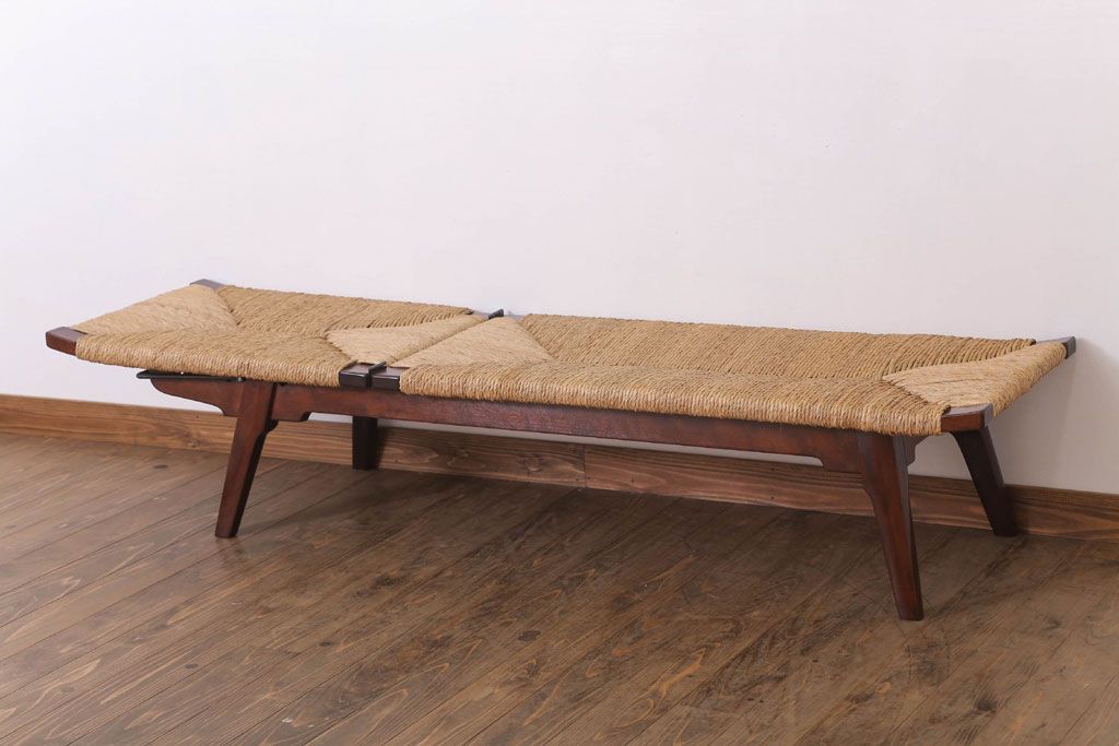 中古　美品　松本民芸家具　柳宗悦氏監修　#512型　ベンチ(長椅子、シェーズロング、寝イス、寝椅子)(定価約48万円)(R-022544)
