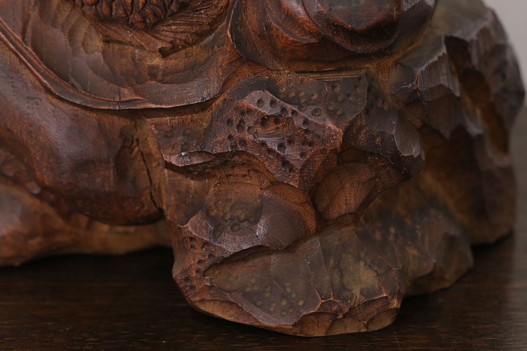 アンティーク雑貨　古民具・骨董　欅材　木彫りの大黒様と恵比寿様の置物