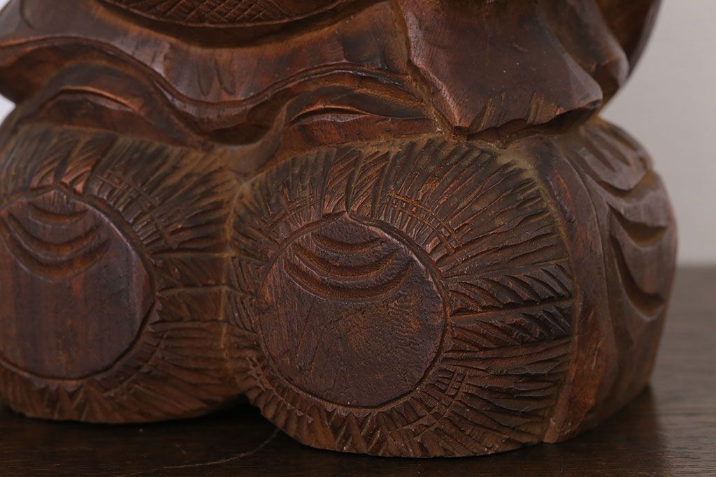 アンティーク雑貨　古民具・骨董　欅材　木彫りの大黒様と恵比寿様の置物