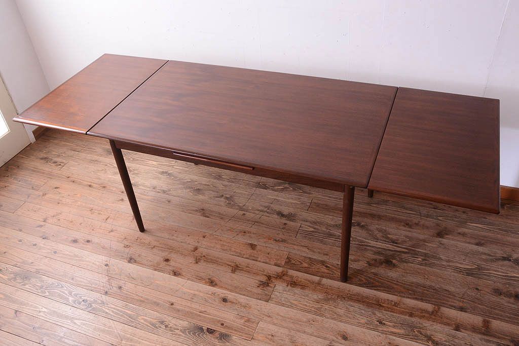 北欧家具　シンプルなビンテージダイニングテーブル(エクステンションテーブル)