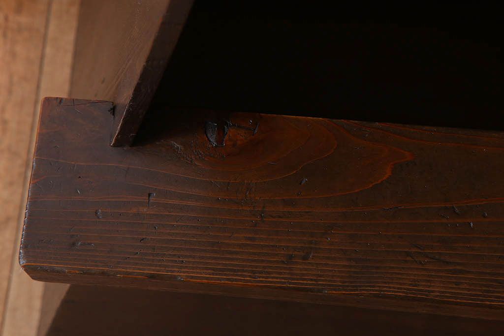 アンティーク雑貨　古い木の昭和レトロなアンティーク2段踏み台