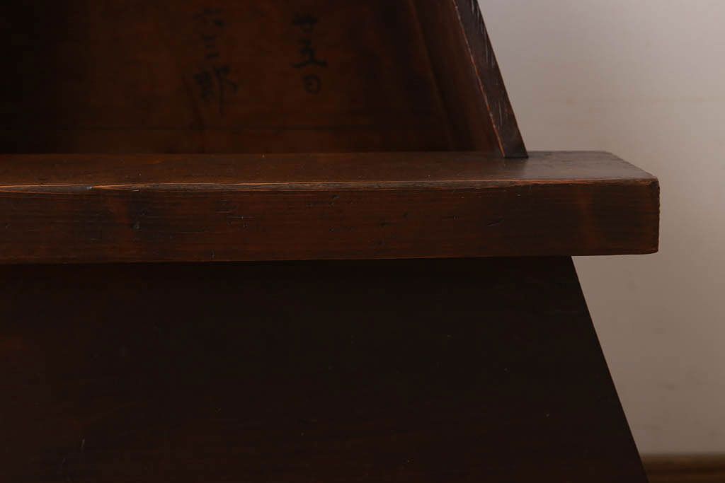 アンティーク雑貨　古い木の昭和レトロなアンティーク2段踏み台