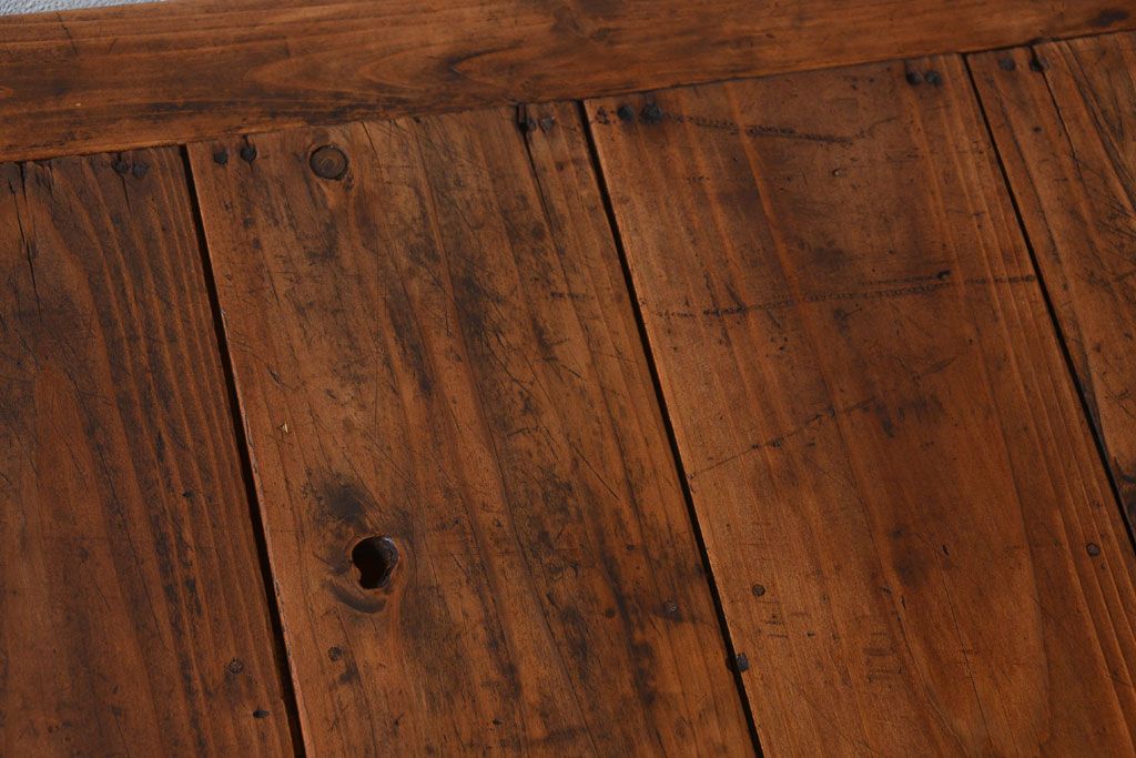 アンティーク家具　大正〜昭和期　アンティークペイント　古い木のカウンターテーブル