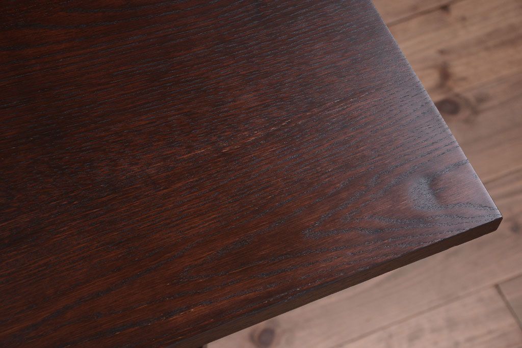 アンティーク家具　シンガーミシン オーク材天板!アンティークの鉄脚テーブル(ミシンテーブル、ミシン台)(2)