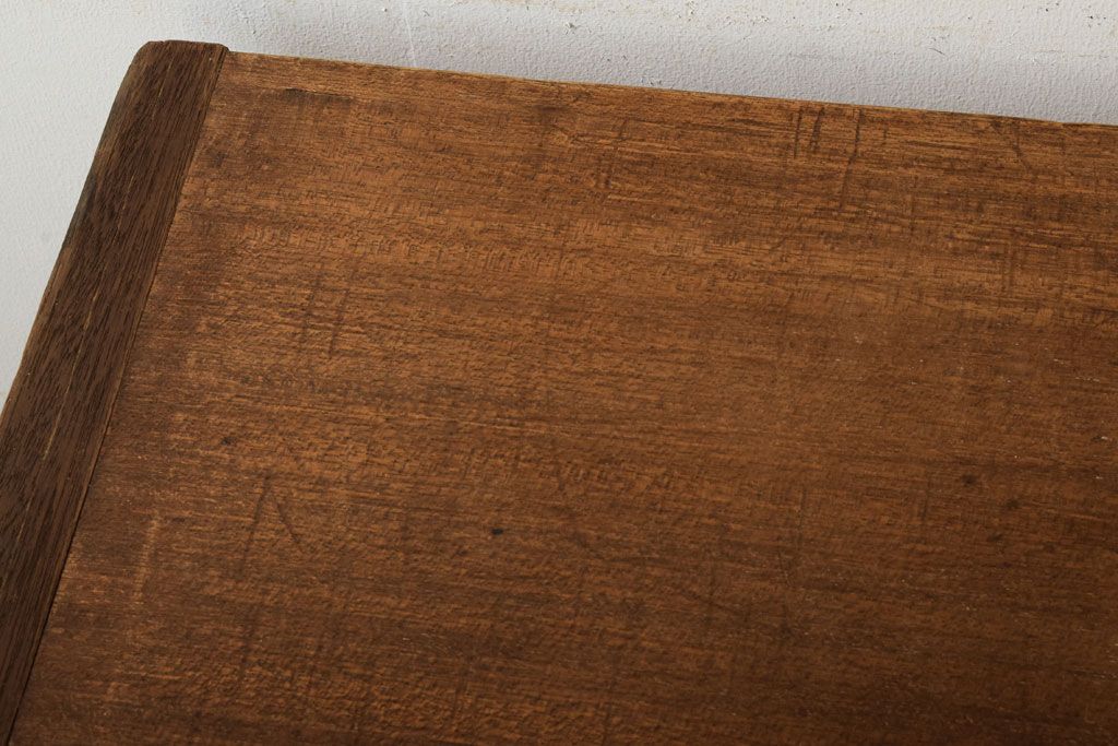 アンティーク家具　古材一枚板天板!鉄脚テーブル(作業台、机)(2)