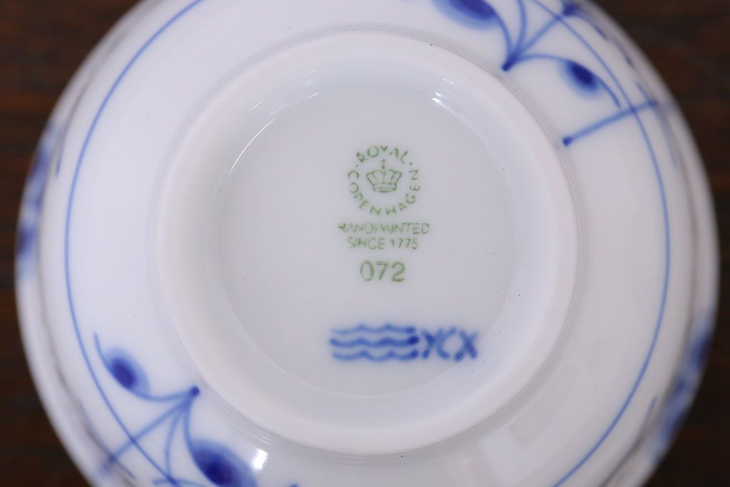 アンティーク雑貨　中古　ロイヤルコペンハーゲン　ブルーパルメッテ　ペアティーセット(湯呑み)