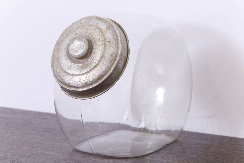 アンティーク雑貨　昭和レトロな古いガラスビン(猫瓶)