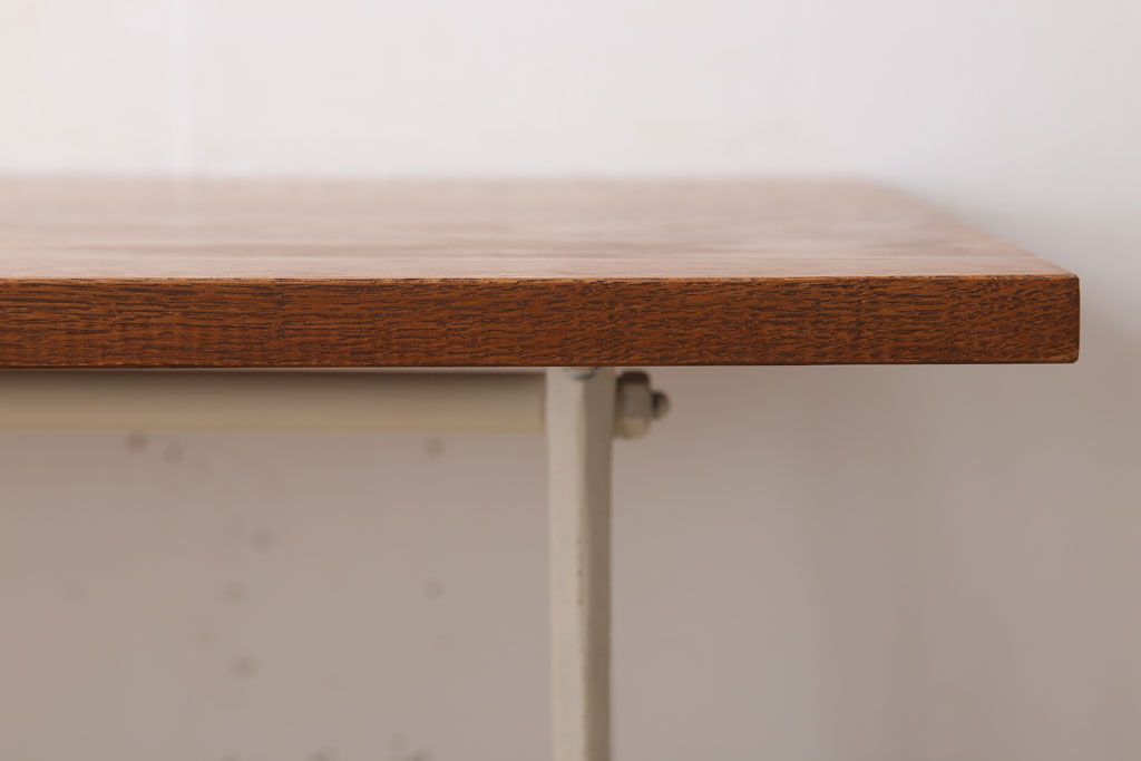 アンティーク家具　シンガーミシン オーク材天板!アンティークの鉄脚テーブル(ミシンテーブル、ミシン台)