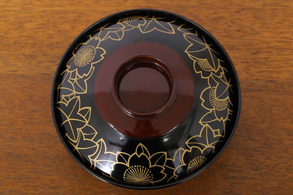 アンティーク雑貨　和製アンティーク　木製蒔絵椀10客セット(漆器)