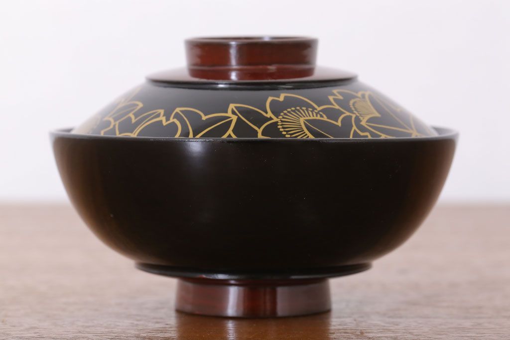 アンティーク雑貨　和製アンティーク　木製蒔絵椀10客セット(漆器)