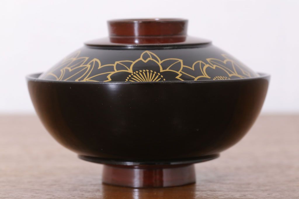 アンティーク雑貨　和製アンティーク　木製蒔絵椀10客セット(漆器)
