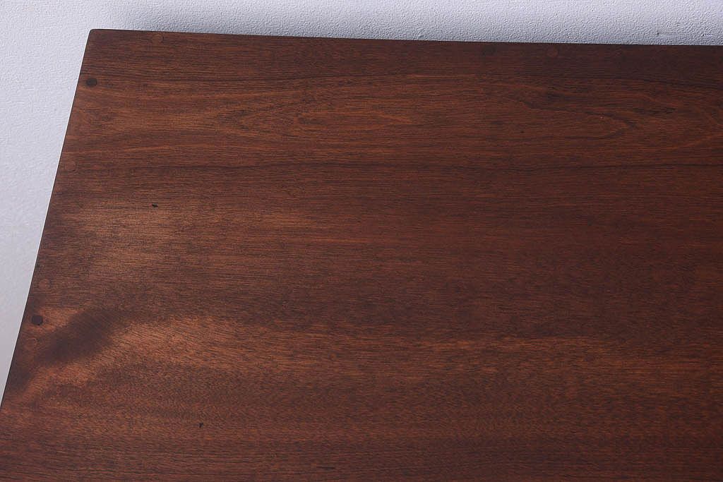 アンティーク家具　古いカバ材の上質な組み立て式両袖机(デスク)