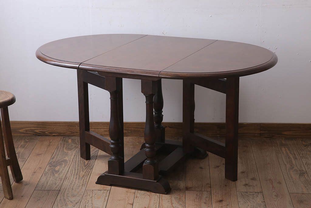 中古　松本民芸家具　28型　上質なバタフライ卓(折りたたみテーブル)(定価約16万円)