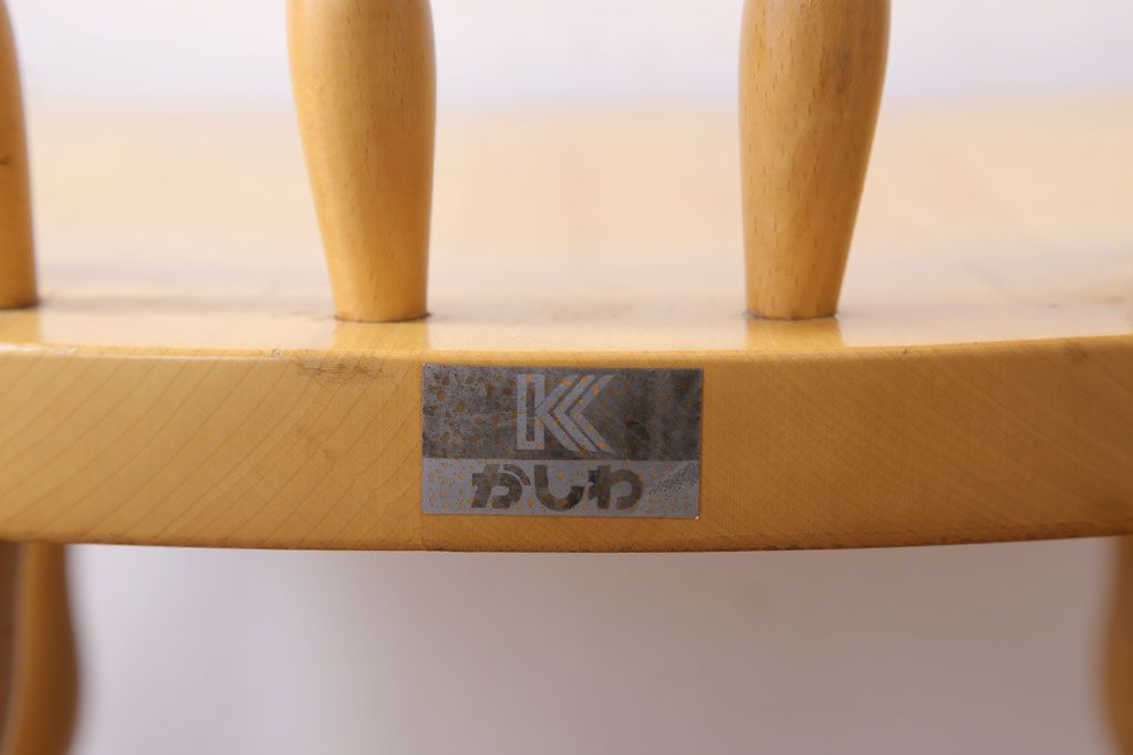 中古　飛騨家具　柏木工　明るい木味のウィンザーチェア(ダイニングチェア、ウインザーチェア)(1)
