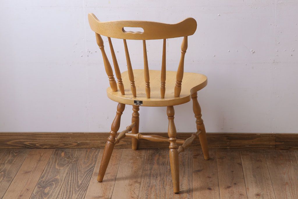 中古　飛騨家具　柏木工　明るい木味のウィンザーチェア(ダイニングチェア、ウインザーチェア)(2)