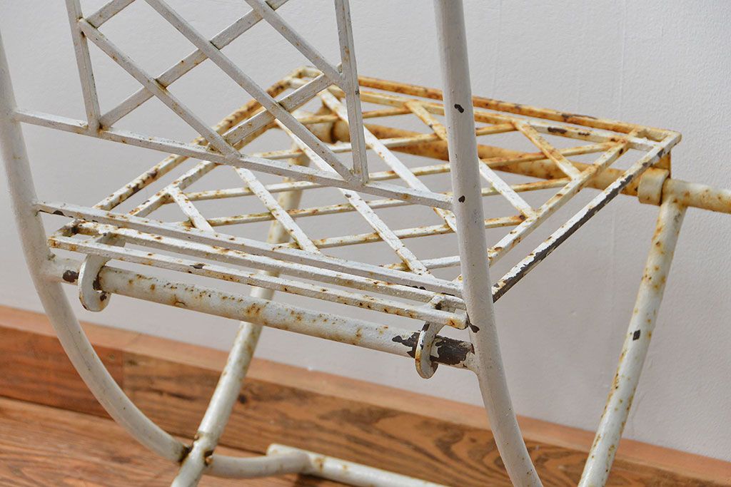 アンティーク家具　イギリスアンティーク シャビーな折り畳みガーデンチェア(3)(椅子・イス)