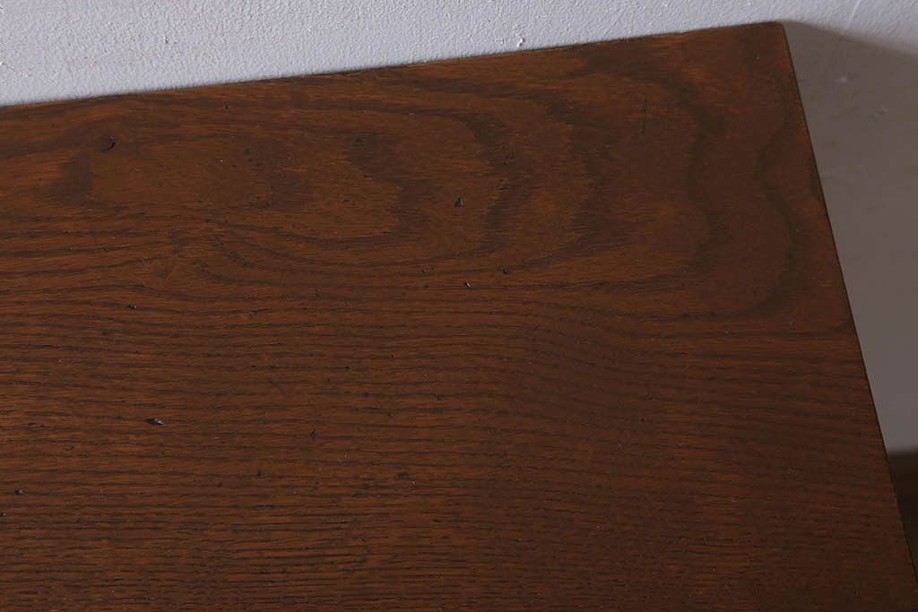 レトロ家具　昭和レトロ　古い木のシンプルな平机(デスク・作業台)(1)