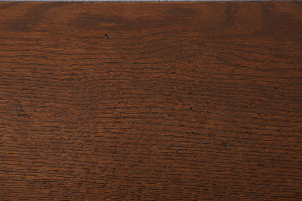 レトロ家具　昭和レトロ　古い木のシンプルな平机(デスク・作業台)(1)