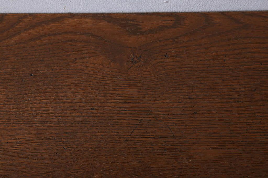 レトロ家具　昭和レトロ　古い木のシンプルな平机(デスク・作業台)(1)