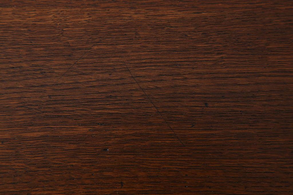 レトロ家具　昭和レトロ　古い木のシンプルな平机(デスク・作業台)(3)