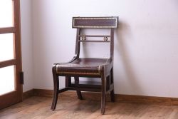 アンティーク家具　イギリス　MAITLAND-SMITH(メートランドスミス)　革張り　ステップチェア