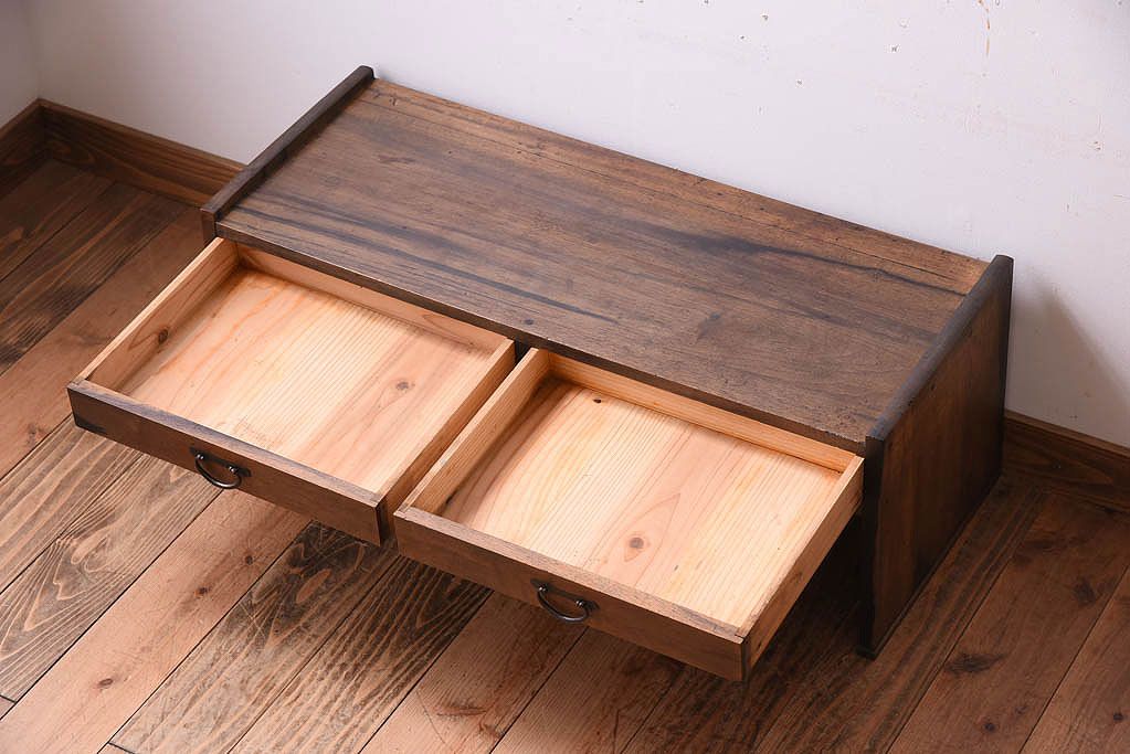 アンティーク家具　高級品　黒柿材!古い木製のシンプルなアンティーク文机