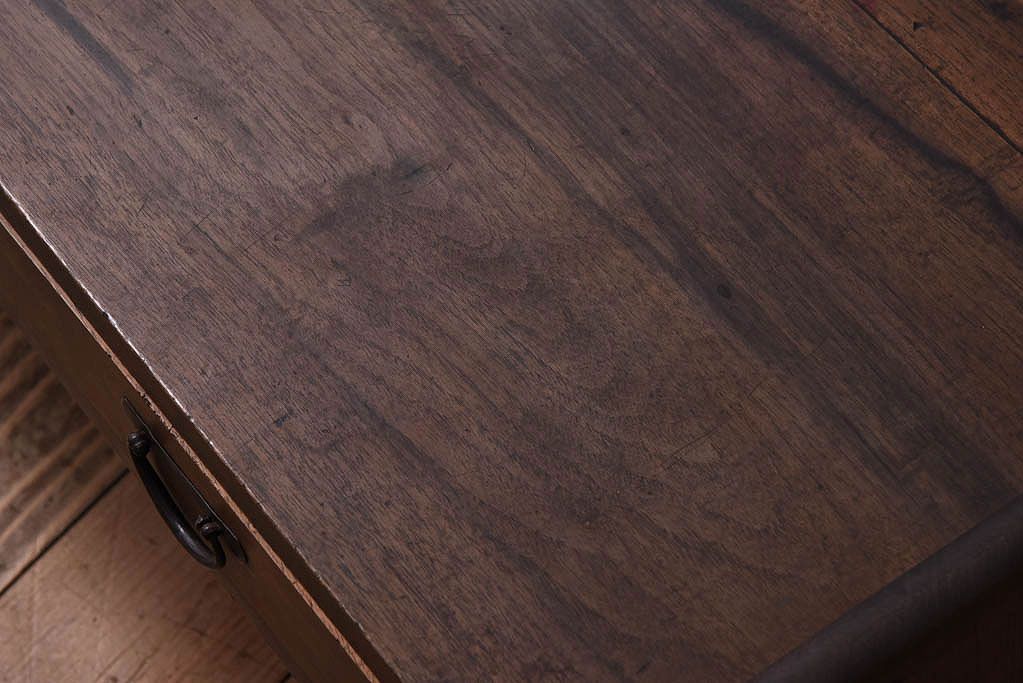 アンティーク家具　高級品　黒柿材!古い木製のシンプルなアンティーク文机