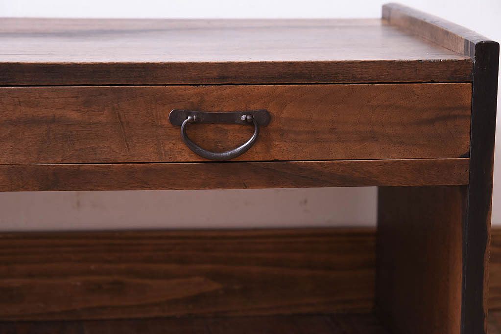 アンティーク家具　高級品　黒柿材!古い木製のシンプルなアンティーク文机
