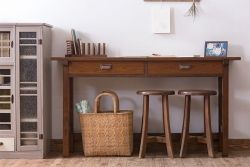アンティーク家具　アンティーク　古い木のシンプルな平机(デスク・作業台)(2)