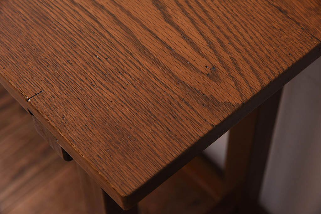 アンティーク家具　アンティーク　古い木のシンプルな平机(デスク・作業台)(3)