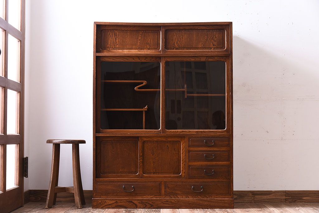 アンティーク家具 前面欅材製!大正昭和期 和製アンティークの アンティーク家具 前面欅材製!大正昭和期 和製アンティークの