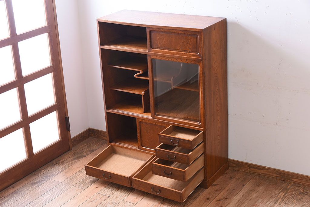 アンティーク家具 前面欅材製!大正昭和期 和製アンティークの アンティーク家具 前面欅材製!大正昭和期 和製アンティークの