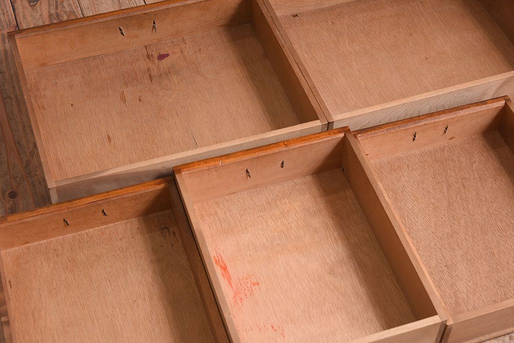 アンティーク家具　前面欅材製!大正昭和期　和製アンティークの茶箪笥