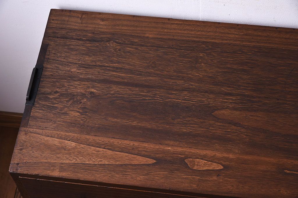 アンティーク家具　鉄脚付き!古い桐箪笥ローボード(1)