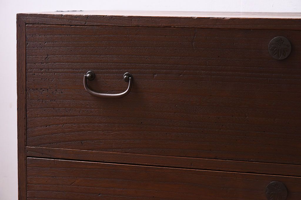 アンティーク家具　鉄脚付き!古い桐箪笥ローボード(2)
