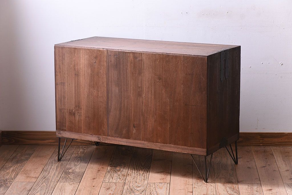 アンティーク家具　鉄脚付き!古い桐箪笥ローボード(2)