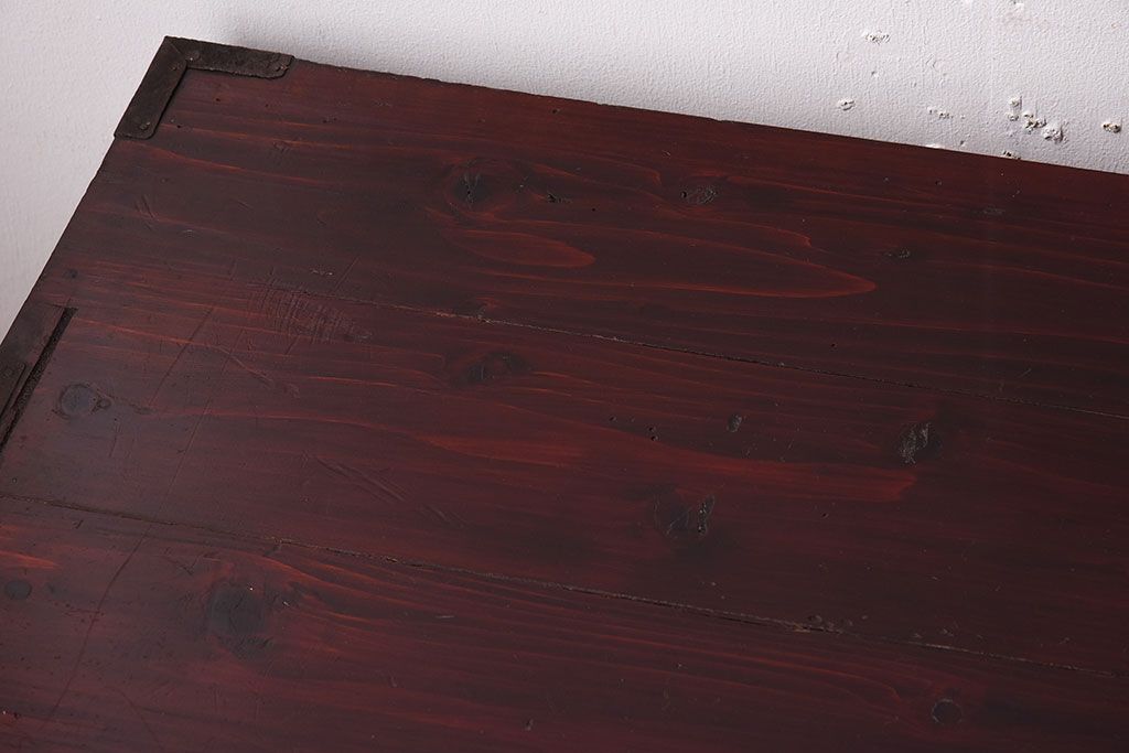 アンティーク家具　前面栗材!桜丸金具の時代箪笥ローボード(米沢箪笥・衣装箪笥)(2)