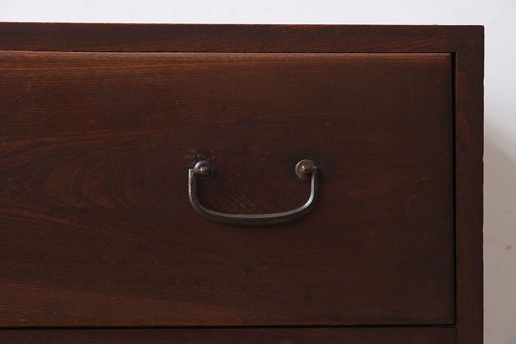 アンティーク家具　前面欅材!鉄脚付き衣装箪笥ローボード(時代箪笥)(2)