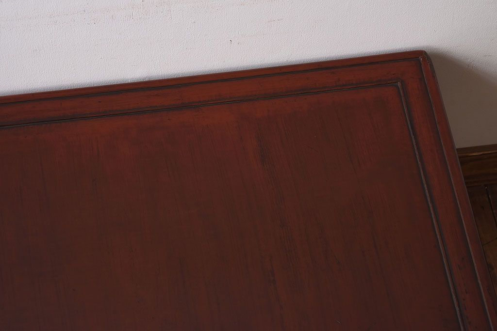アンティーク家具　鎌倉彫　時代物　漆塗り　彫刻が美しい和製アンティークの大ぶりな座卓(2)